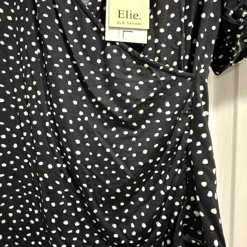Elie Tahari Black and White Polka Dot Blouse - Picture 2 of 3